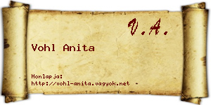 Vohl Anita névjegykártya
